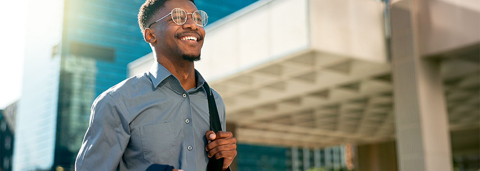 Business Walking Black Man